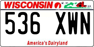 WI license plate 536XWN