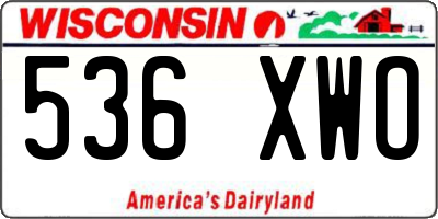 WI license plate 536XWO