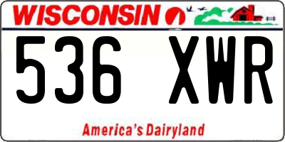 WI license plate 536XWR