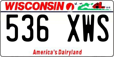 WI license plate 536XWS