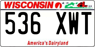 WI license plate 536XWT