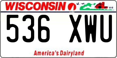 WI license plate 536XWU