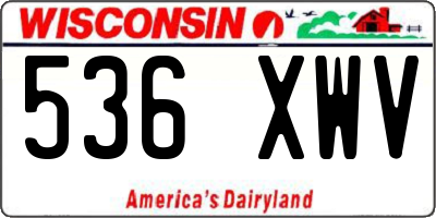 WI license plate 536XWV