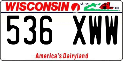 WI license plate 536XWW