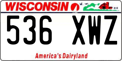 WI license plate 536XWZ
