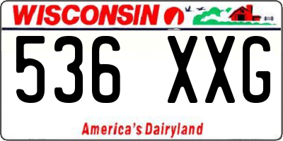 WI license plate 536XXG