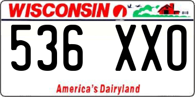 WI license plate 536XXO