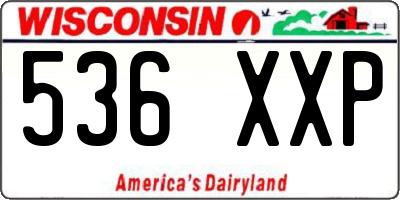WI license plate 536XXP