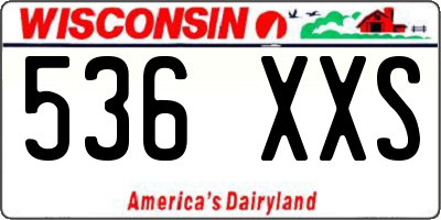 WI license plate 536XXS