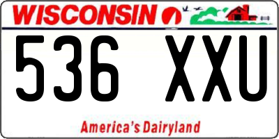 WI license plate 536XXU