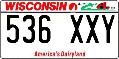 WI license plate 536XXY