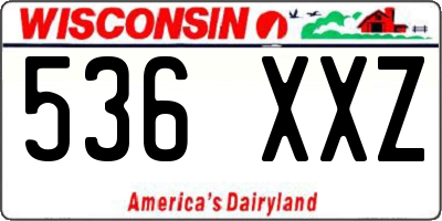 WI license plate 536XXZ