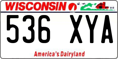 WI license plate 536XYA