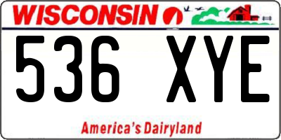 WI license plate 536XYE