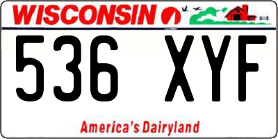 WI license plate 536XYF