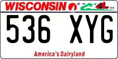 WI license plate 536XYG
