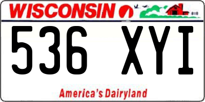 WI license plate 536XYI