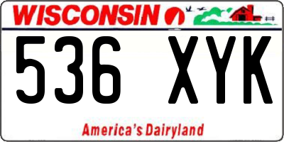 WI license plate 536XYK