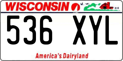 WI license plate 536XYL