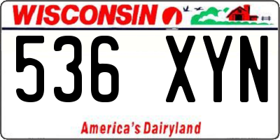 WI license plate 536XYN