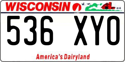 WI license plate 536XYO