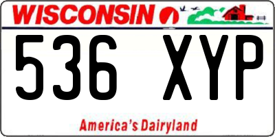 WI license plate 536XYP