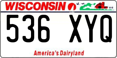 WI license plate 536XYQ