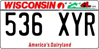 WI license plate 536XYR