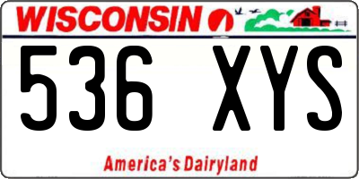 WI license plate 536XYS