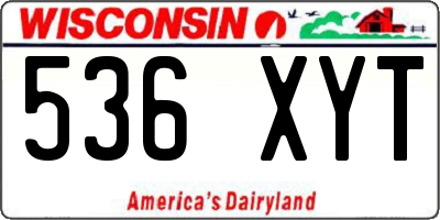 WI license plate 536XYT