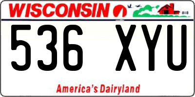 WI license plate 536XYU