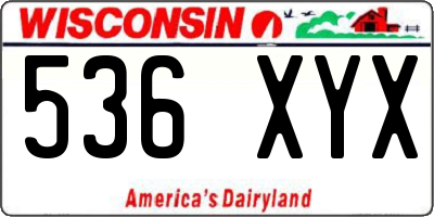 WI license plate 536XYX