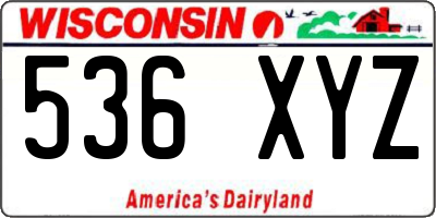 WI license plate 536XYZ