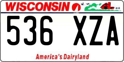 WI license plate 536XZA