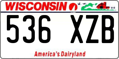 WI license plate 536XZB