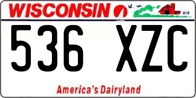 WI license plate 536XZC