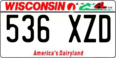 WI license plate 536XZD