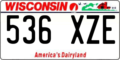WI license plate 536XZE