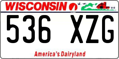WI license plate 536XZG