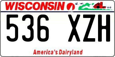 WI license plate 536XZH