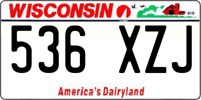 WI license plate 536XZJ