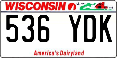 WI license plate 536YDK