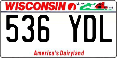 WI license plate 536YDL