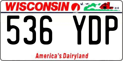 WI license plate 536YDP