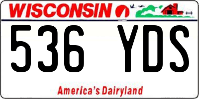 WI license plate 536YDS