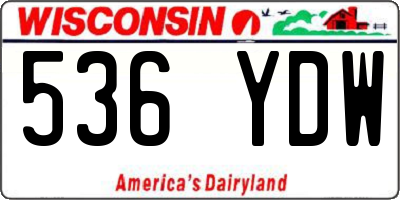 WI license plate 536YDW