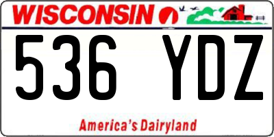 WI license plate 536YDZ