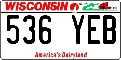 WI license plate 536YEB