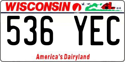 WI license plate 536YEC