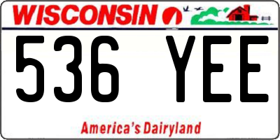 WI license plate 536YEE